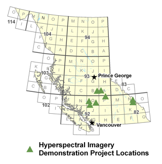 Hyperspectral Imagery Demonstration Project Locations