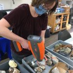 Geologist Lorie Farrell works in Smithers Exploration Group's Rock Room